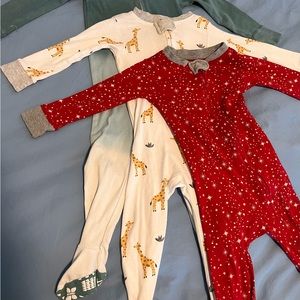 18 month Honest Baby one piece zip pjs. Set of 3.